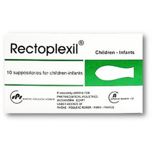 RECTOPLEXIL FOR CHILDREN ( OXOMEMAZINE 3.3 MG + PARACETAMOL 66.6 MG + GUAIFENESIN 66.6 MG + SODIUM BENZOATE 66.6 MG ) 10 SUPPOSITORIES